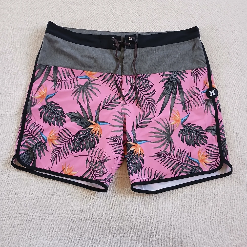 hurley ♡ phantom exotic boardshorts tropical swim shorts mens 38 beach surf